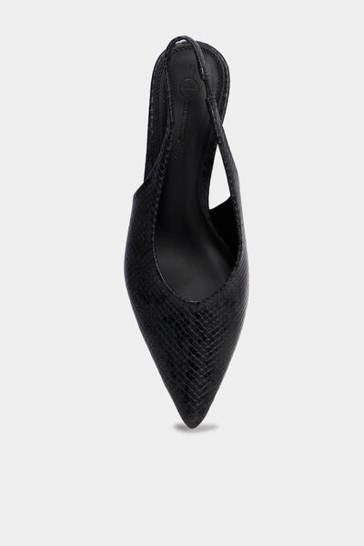 Escarpins slingback &agrave; talons aiguilles noir femme