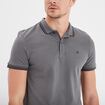 Polo manches courtes bords contrastés gris foncé homme