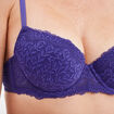 Soutien-gorge corbeille micro dentelle violet foncé femme