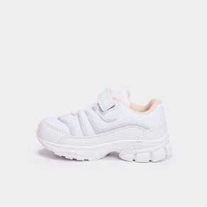 Baskets running à scratchs Liberto blanc bébé fille