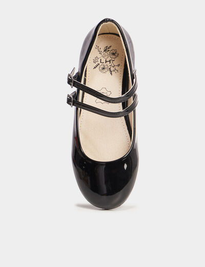 Ballerines vernies à bout rond noir fille