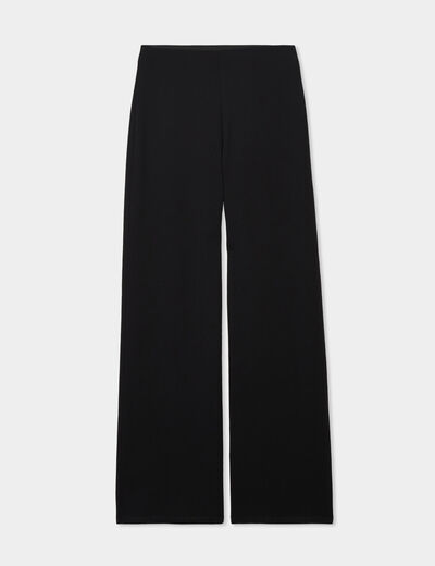 Pantalon large fluide noir femme