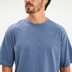 T-shirt col rond coupe relax coton &eacute;pais bleu gris homme