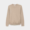 Pull col rond manches longues sable homme
