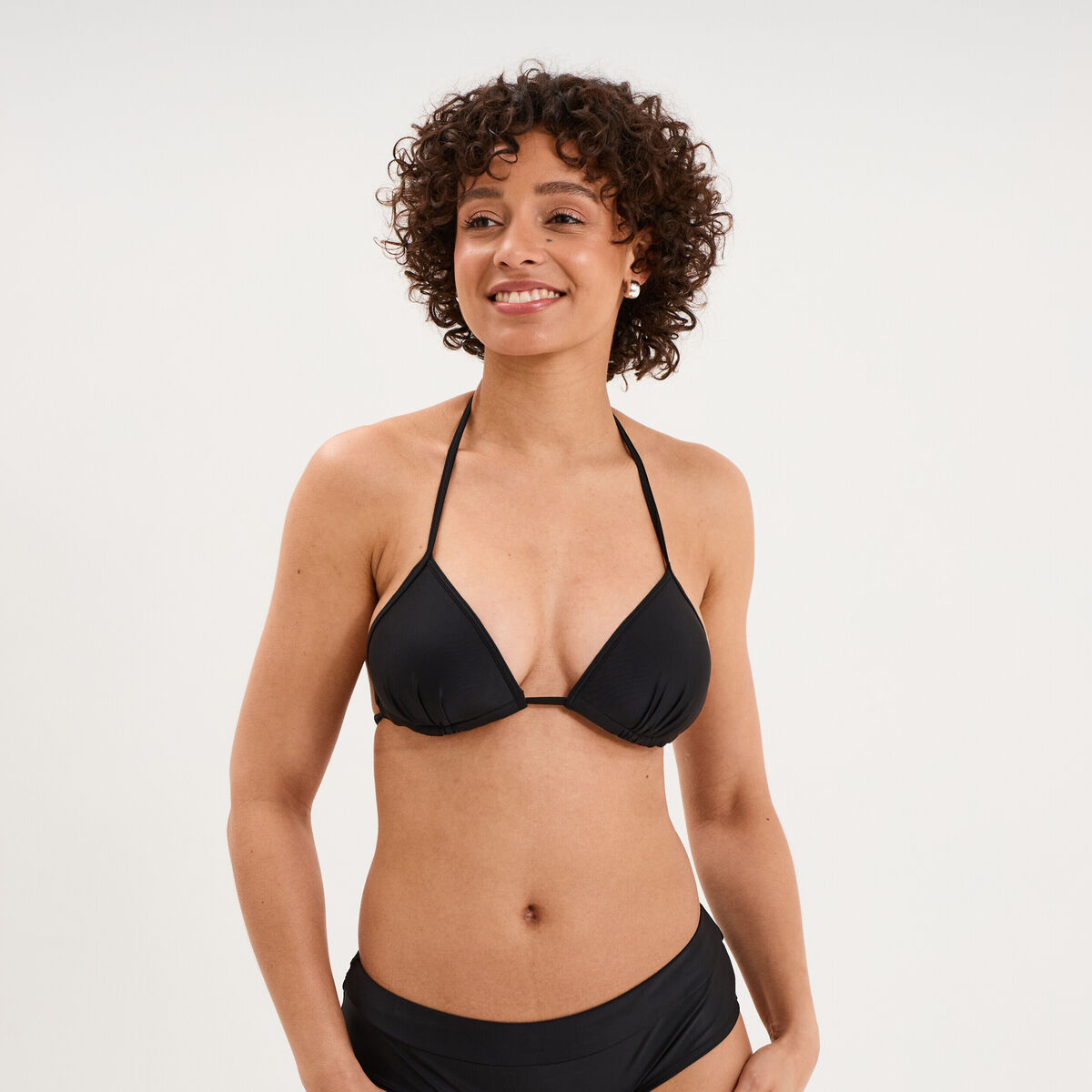 Haut de maillot de bain triangle coques noir femme