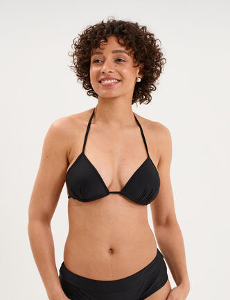 Haut de maillot de bain triangle coques noir femme