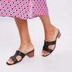 Mules à talons noir femme