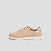 Derbies zippées en cuir pied large sable femme