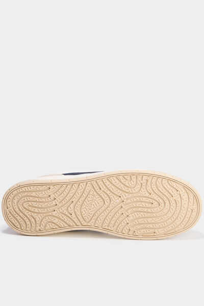 Baskets &agrave; lacets semelle plate bleu marine homme