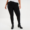 Pantalon slim &agrave; taille &eacute;lastiqu&eacute;e noir femme grande taille