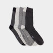 Lot 5 paires chaussettes m&eacute;lange coton noir homme