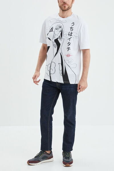 T-shirt manches courtes Itachi Naruto blanc homme