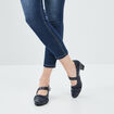 Escarpins à talons pied large bleu marine femme