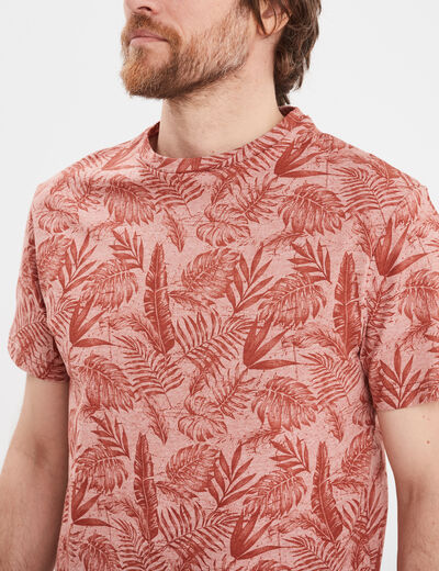 T-shirt manches courtes col rond terracotta homme