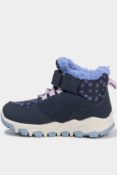 Baskets fourr&eacute;es La Reine des neiges bleu marine fille
