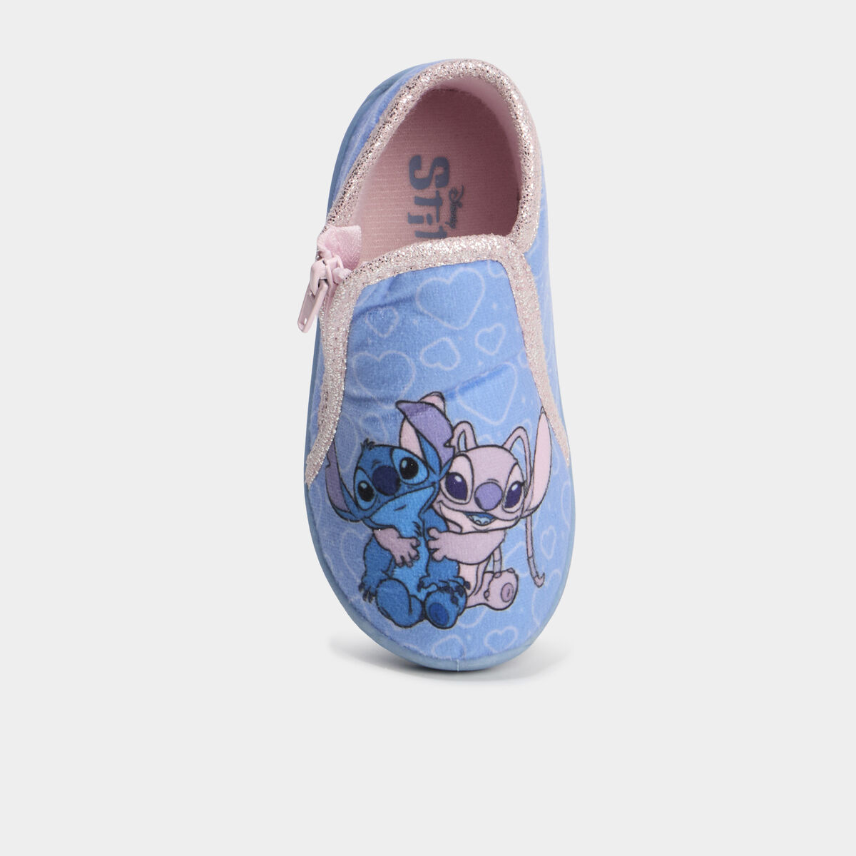 Chaussons bottillons zipp&eacute;s Stitch bleu b&eacute;b&eacute; fille