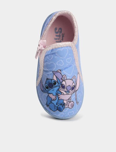Chaussons bottillons zipp&eacute;s Stitch bleu b&eacute;b&eacute; fille
