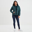 Pull col rond aspect laineux bleu canard femme