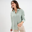 Chemise manches longues vert kaki femme