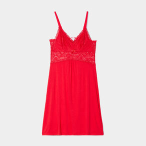 Combinette avec dentelle rouge femme