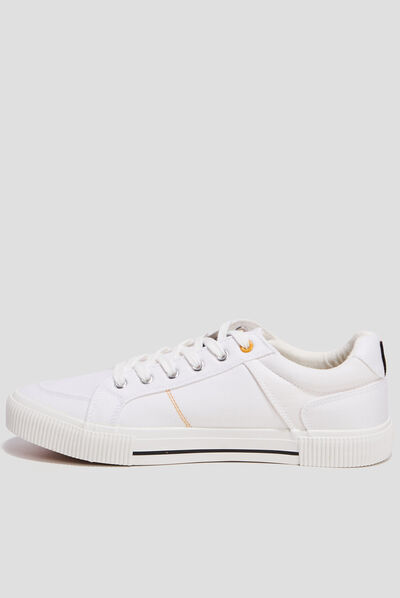 Tennis à lacets blanc homme
