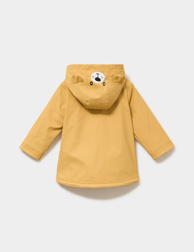 Parka imperm&eacute;able d&eacute;perlante fourr&eacute;e jaune moutarde b&eacute;b&eacute; gar&ccedil;on
