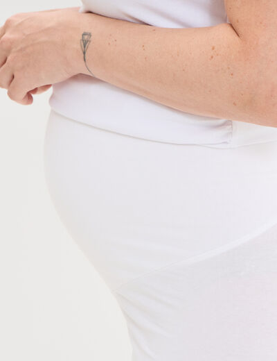 Legging grossesse en coton blanc femme maternit&eacute;