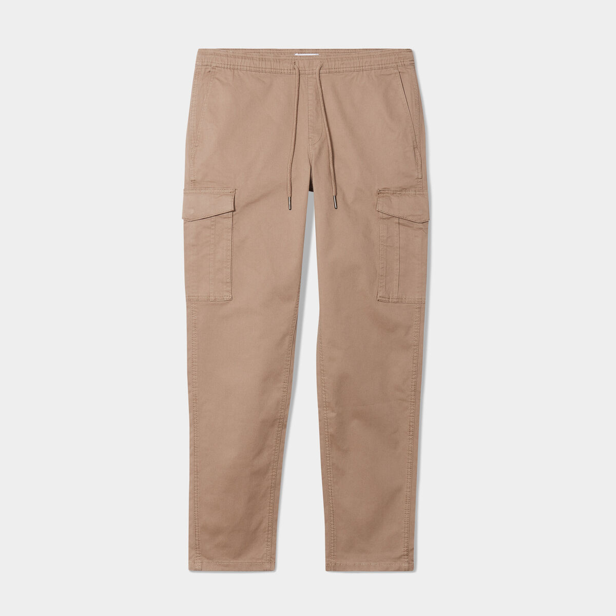 Pantalon cargo en coton taupe homme