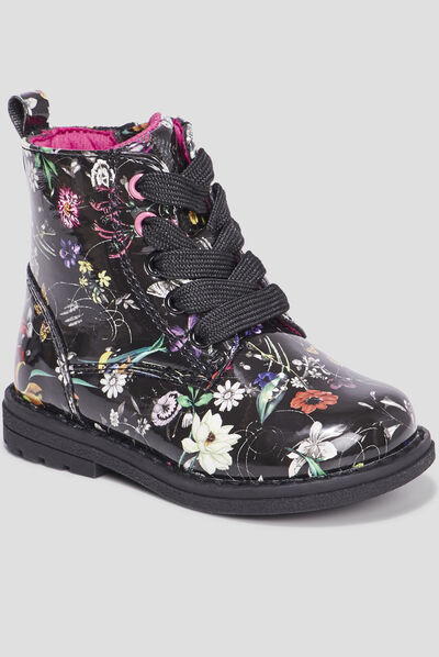 Bottines vernies à lacets multicolore bébé fille