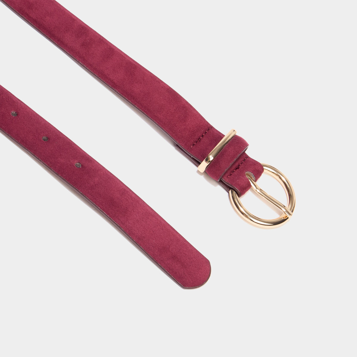 Ceinture su&eacute;dine bordeaux femme