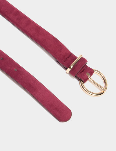 Ceinture su&eacute;dine bordeaux femme