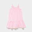 Robe courte &agrave; bretelles et volants rose fille