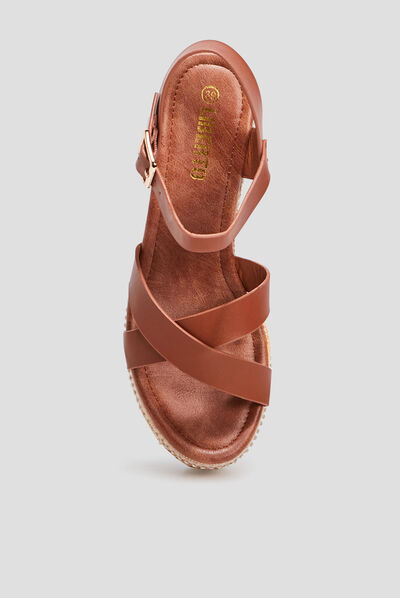 Sandales compensées Liberto marron femme