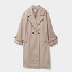 Manteau double boutonnage beige femme grande taille