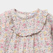 Blouse avec volants en gaze de coton ecru b&eacute;b&eacute; fille
