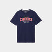 T-shirt manches courtes coton Creeks bleu marine homme