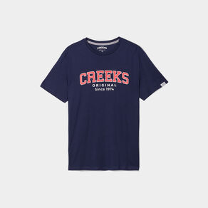t shirt manches courtes coton creeks bleu marine homme T-shirt manches courtes coton Creeks bleu marine homme
