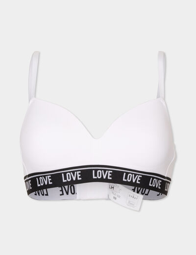 Soutien-gorge embo&icirc;tant padd&eacute; &eacute;lastiqu&eacute; blanc femme