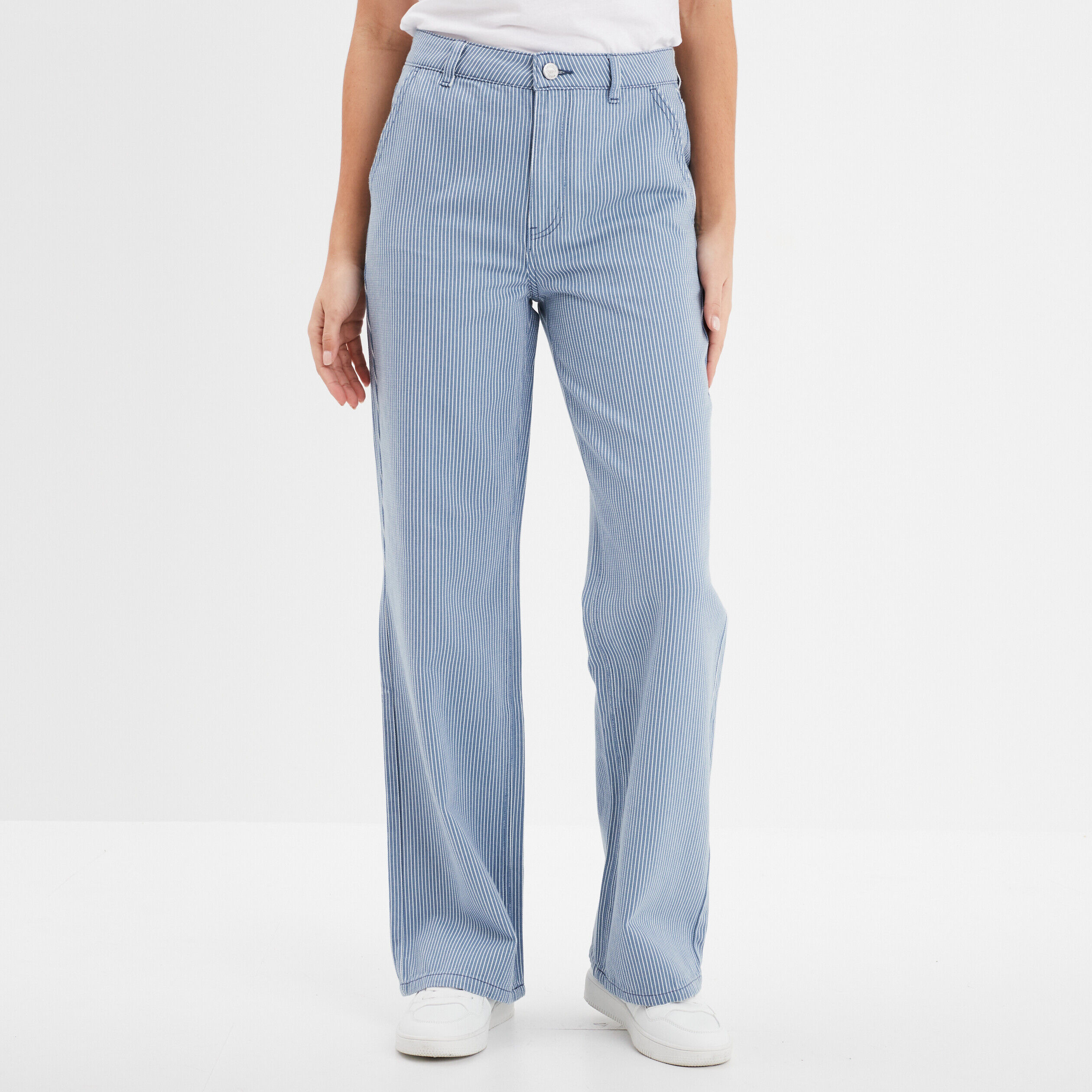 Jeans wide leg taille haute Creeks denim stone femme CREEKS