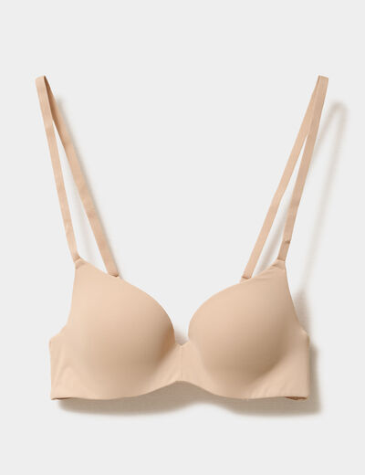 Soutien-gorge push-up microfibre beige femme