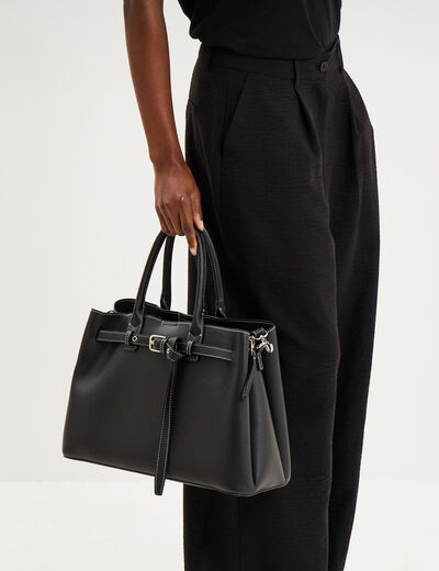 Sac &agrave; main avec bandouli&egrave;re noir femme