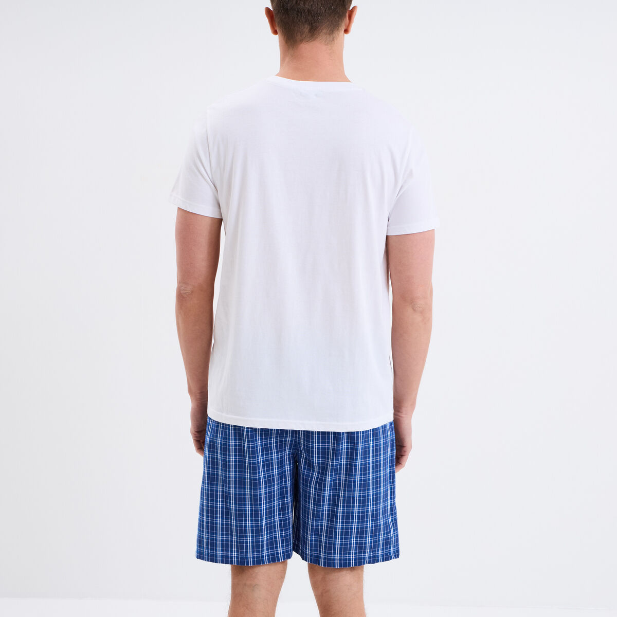 Ensemble pyjama short et t-shirt coton blanc homme