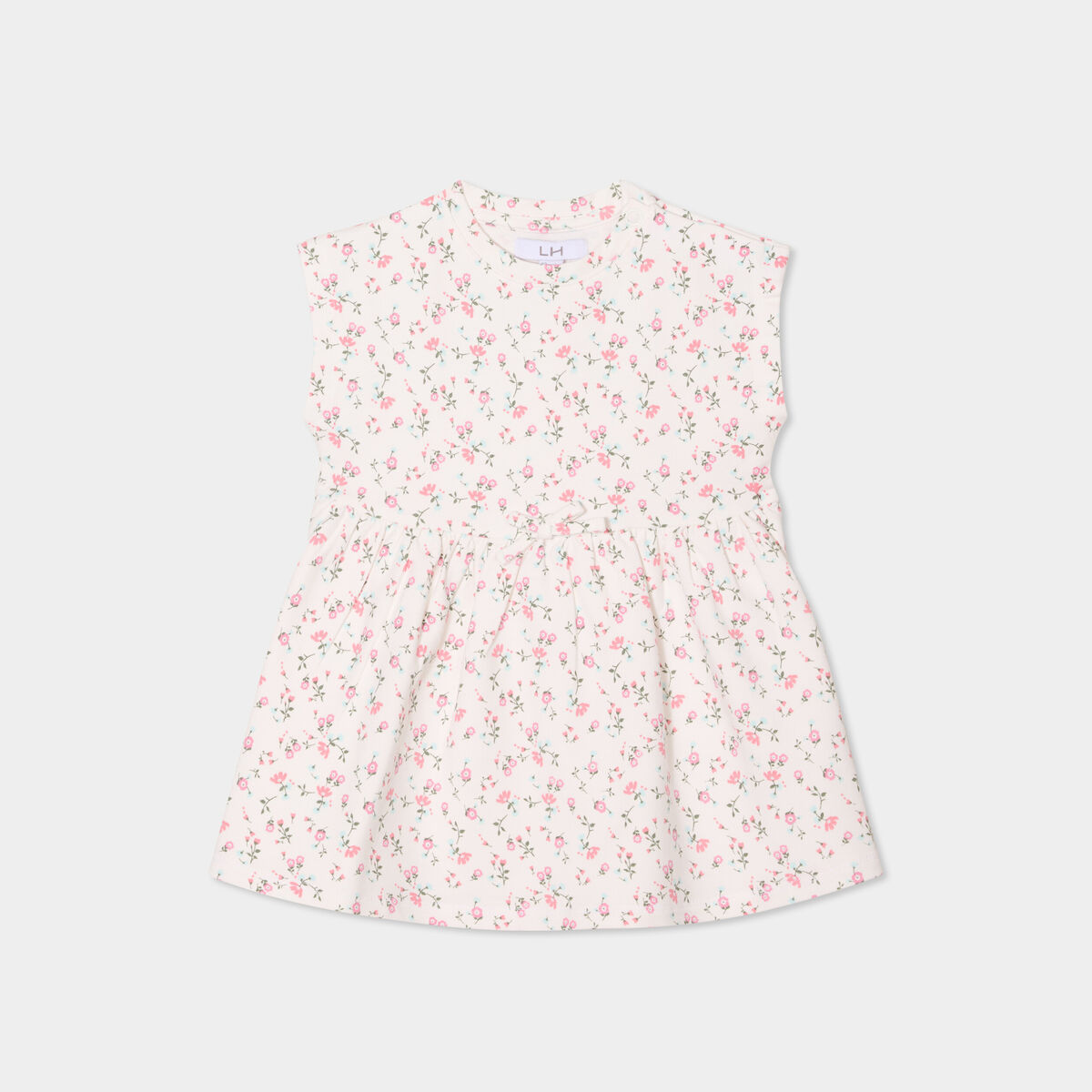 Robe patineuse manches courtes ecru bébé fille