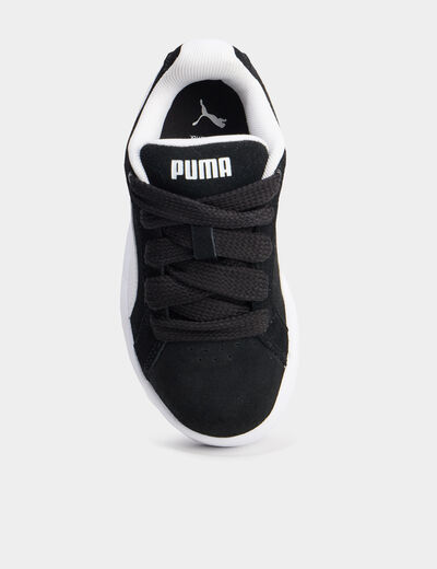 Tennis basses à lacets en cuir Puma noir garçon
