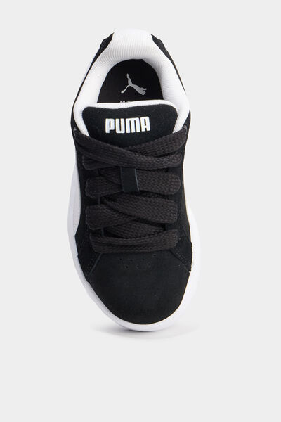 Tennis basses &agrave; lacets en cuir Puma noir gar&ccedil;on