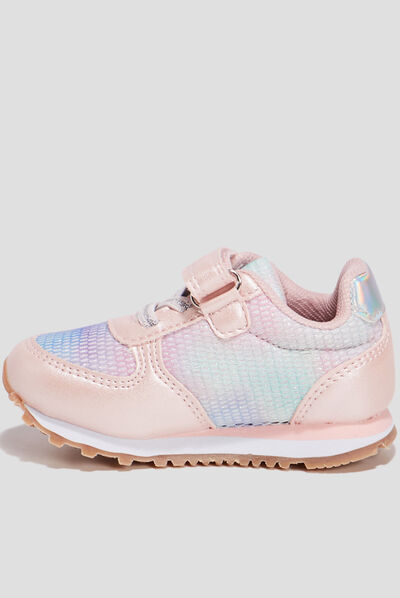 Baskets running à scratchs multicolore bébé fille