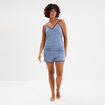 Haut de pyjama débardeur à bretelles bleu gris femme