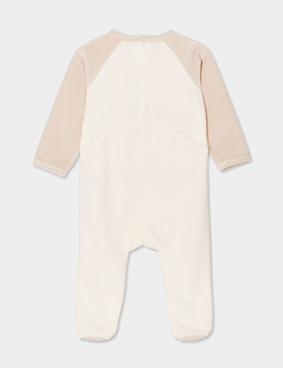 Dors-bien avec manches longues boutonné beige bébé