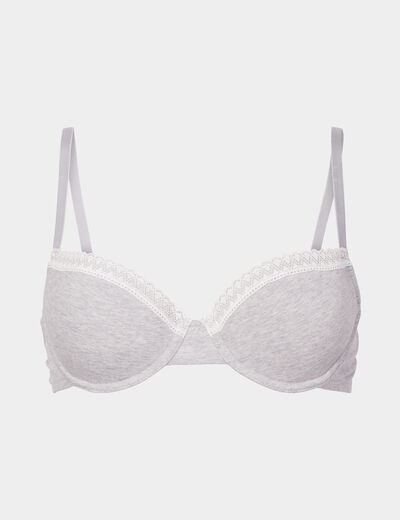 Soutien-gorge corbeille emboitant coton gris femme