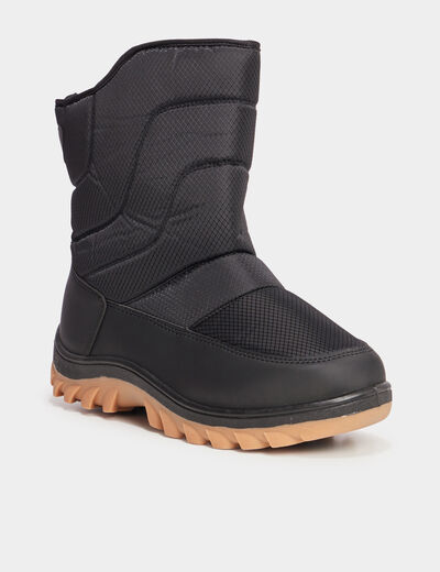 Bottes de neige fourrées noir homme
